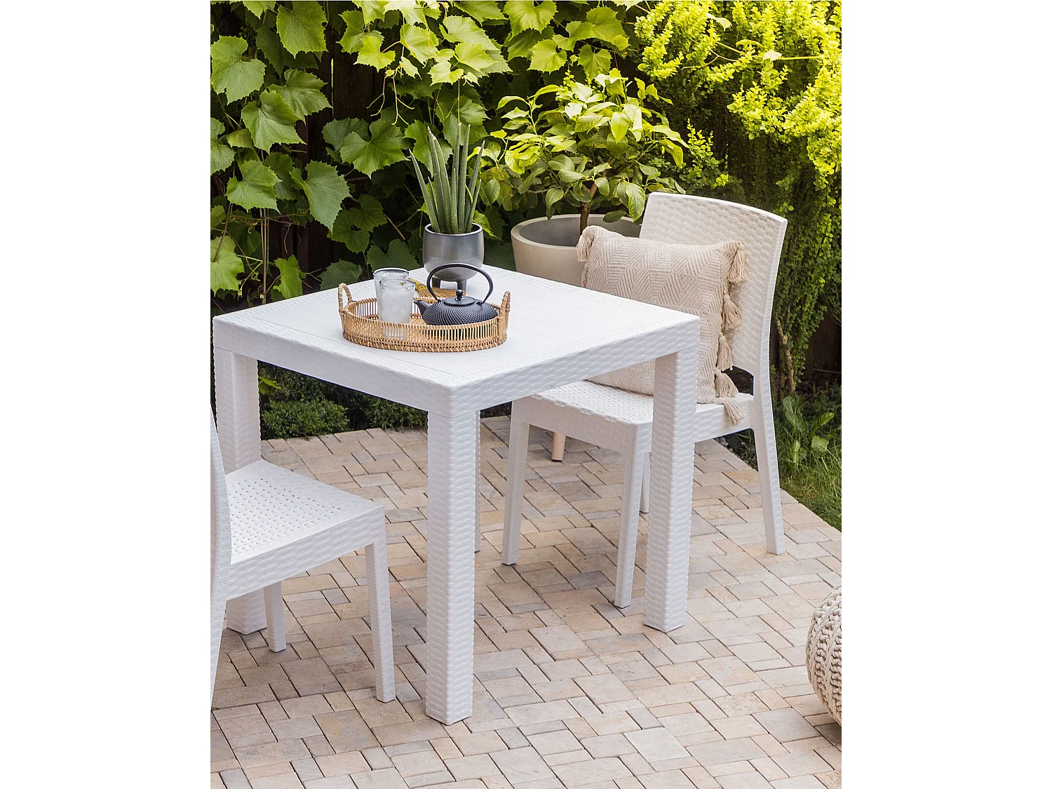 Lot de 2 chaises de jardin FOSSANO Matière synthétique Blanc