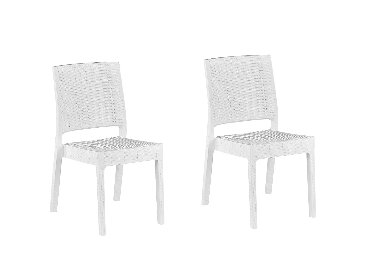 Lot de 2 chaises de jardin FOSSANO Matière synthétique Blanc
