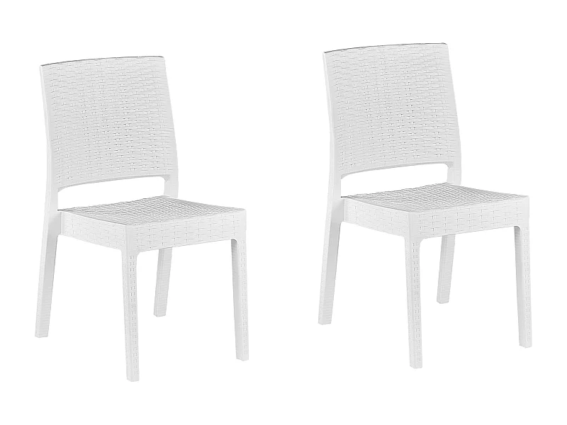 Conjunto de 2 cadeiras de jardim FOSSANO Material sintético Branco