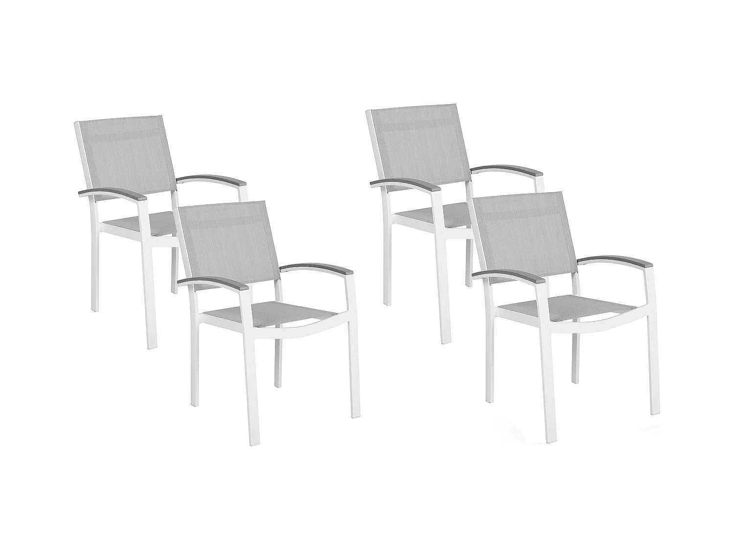 Gartenstuhl 4er Set PERETA Metall Grau