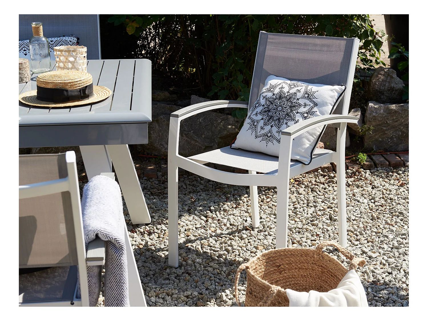 Set van 4 tuinstoelen PERETA Metaal Grijs