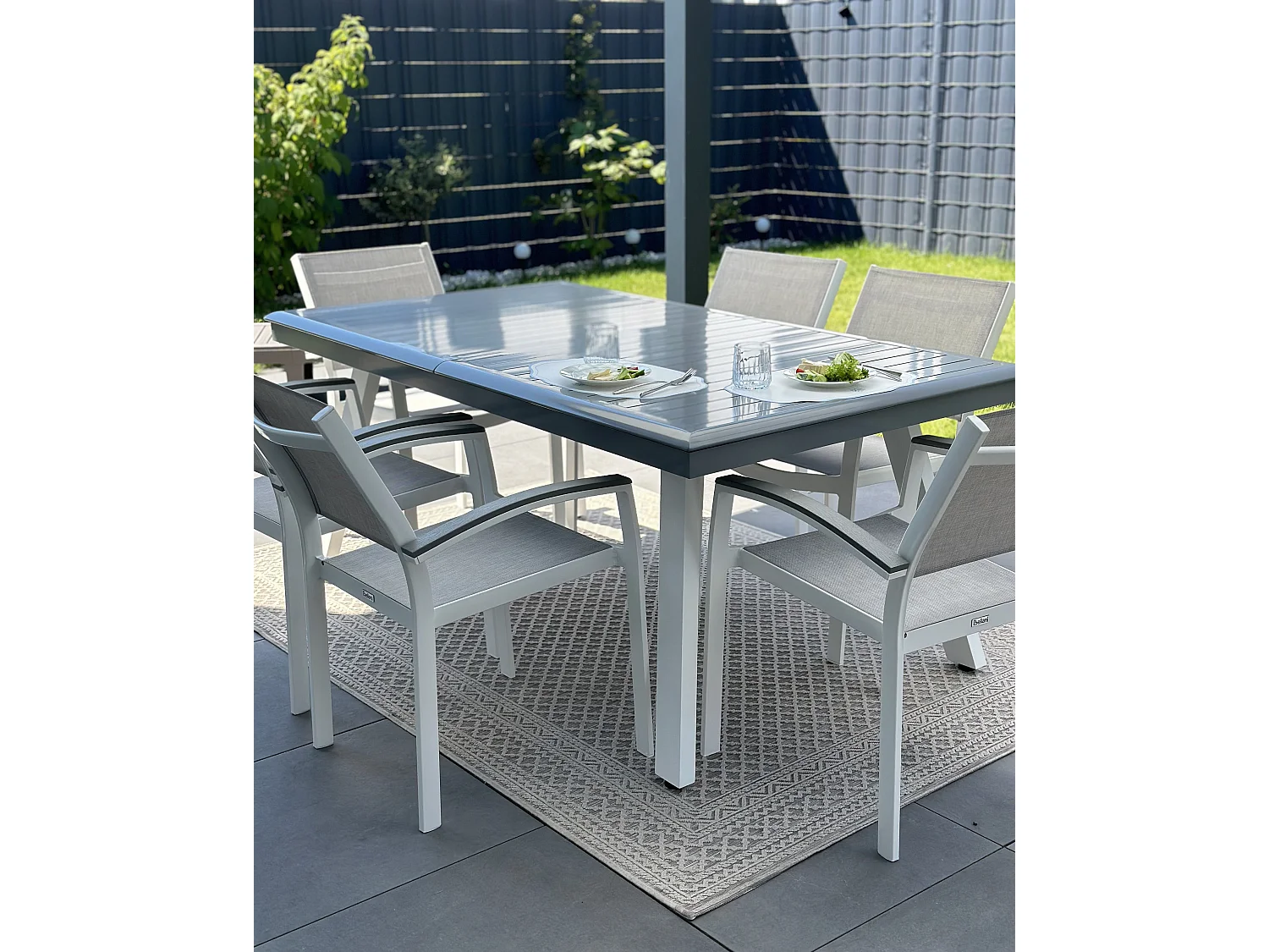 Conjunto de 4 cadeiras de jardim PERETA Metal Cinzento