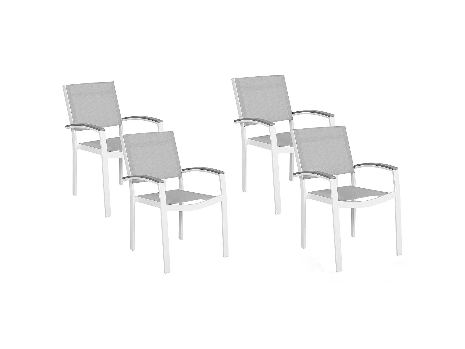 Conjunto de 4 cadeiras de jardim PERETA Metal Cinzento