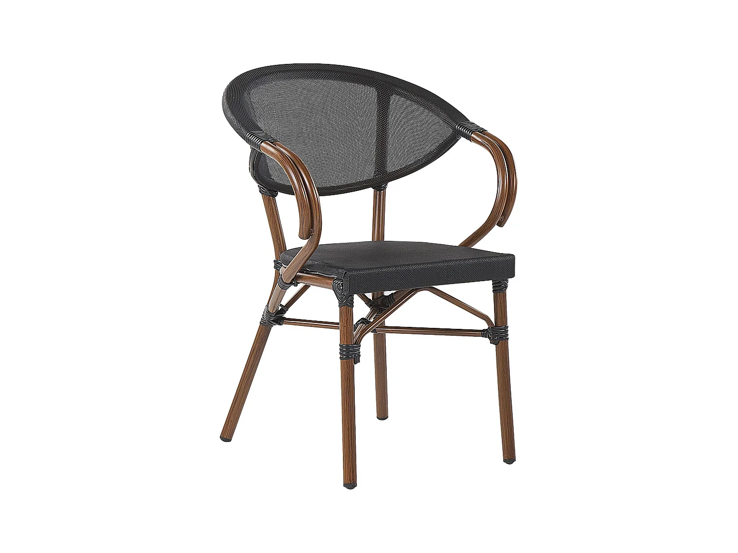 Conjunto de 4 sillas de jardín CASPRI Metal Negro