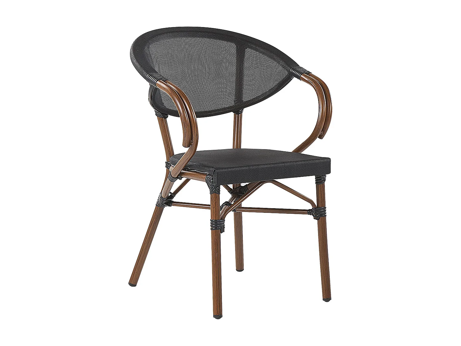 Lot de 4 chaises de jardin CASPRI Métal Noir