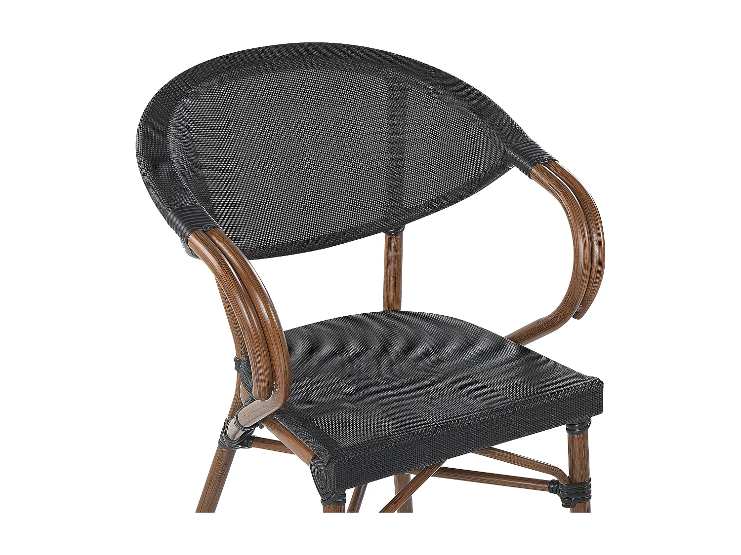 Lot de 4 chaises de jardin CASPRI Métal Noir