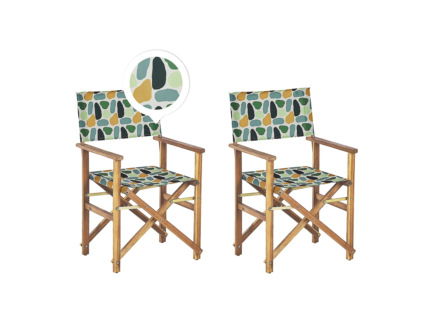 Lot de 2 chaises de jardin CINE Acacia Multicolore
