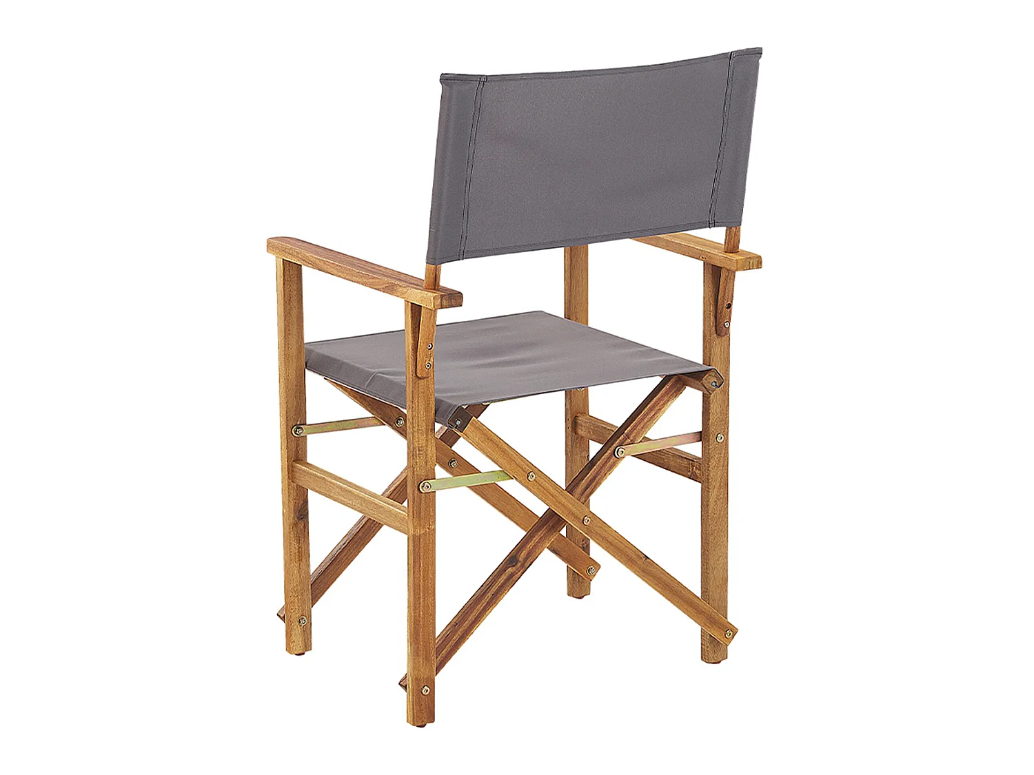 Zwei Gartenstühle helles Akazienholz Textil grau / bunt Fleckenmotiv Cine