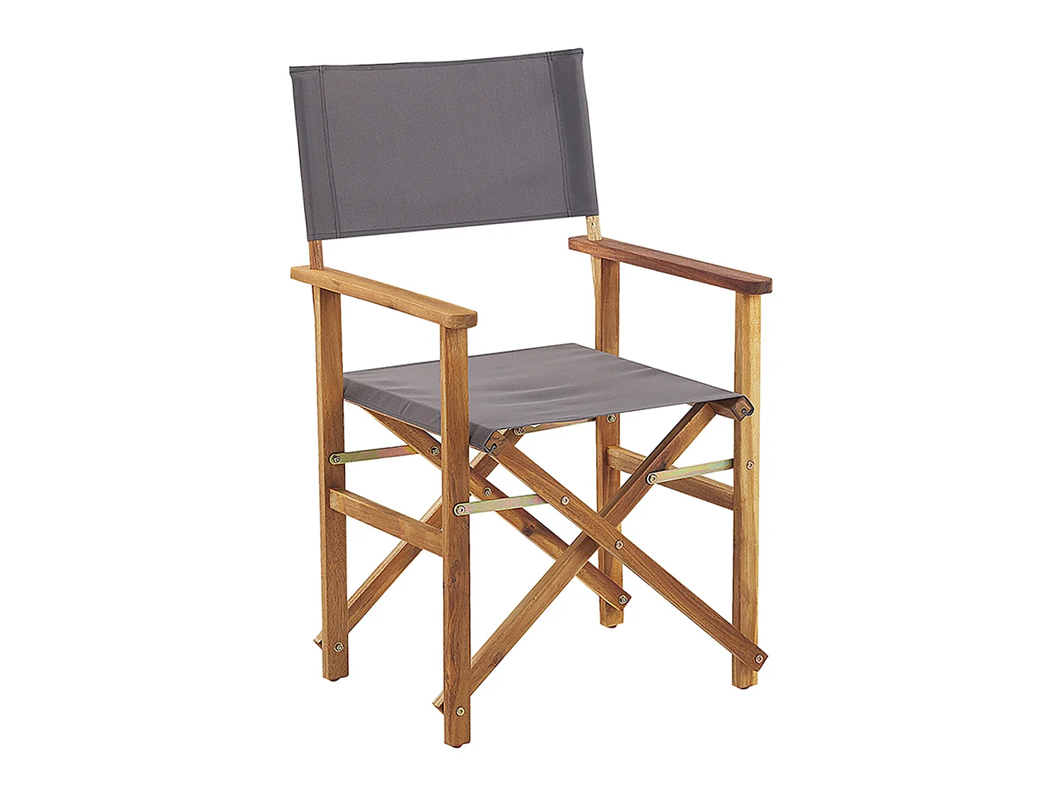 Zwei Gartenstühle helles Akazienholz Textil grau / bunt Fleckenmotiv Cine