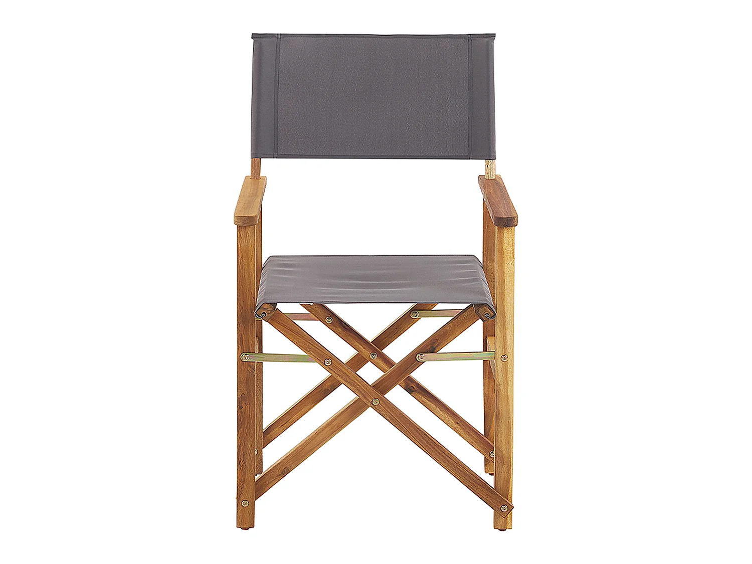 Zwei Gartenstühle helles Akazienholz Textil grau / bunt Fleckenmotiv Cine