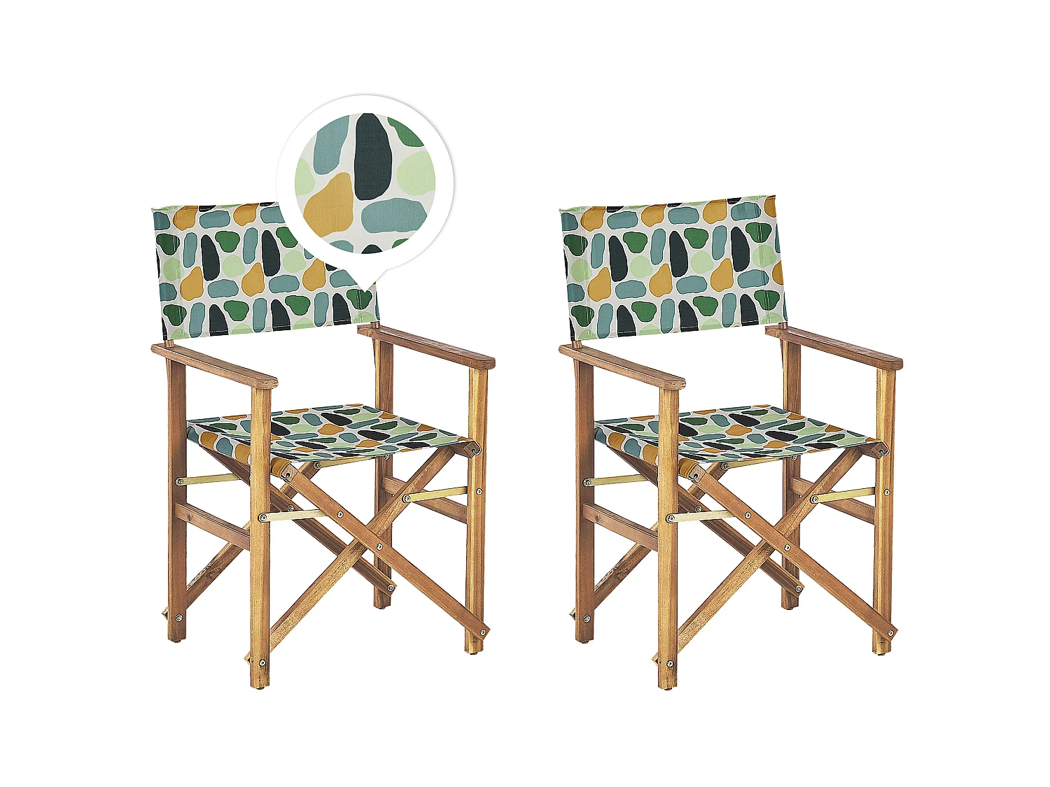 Set van 2 tuinstoelen CINE Acaciahout Multicolor