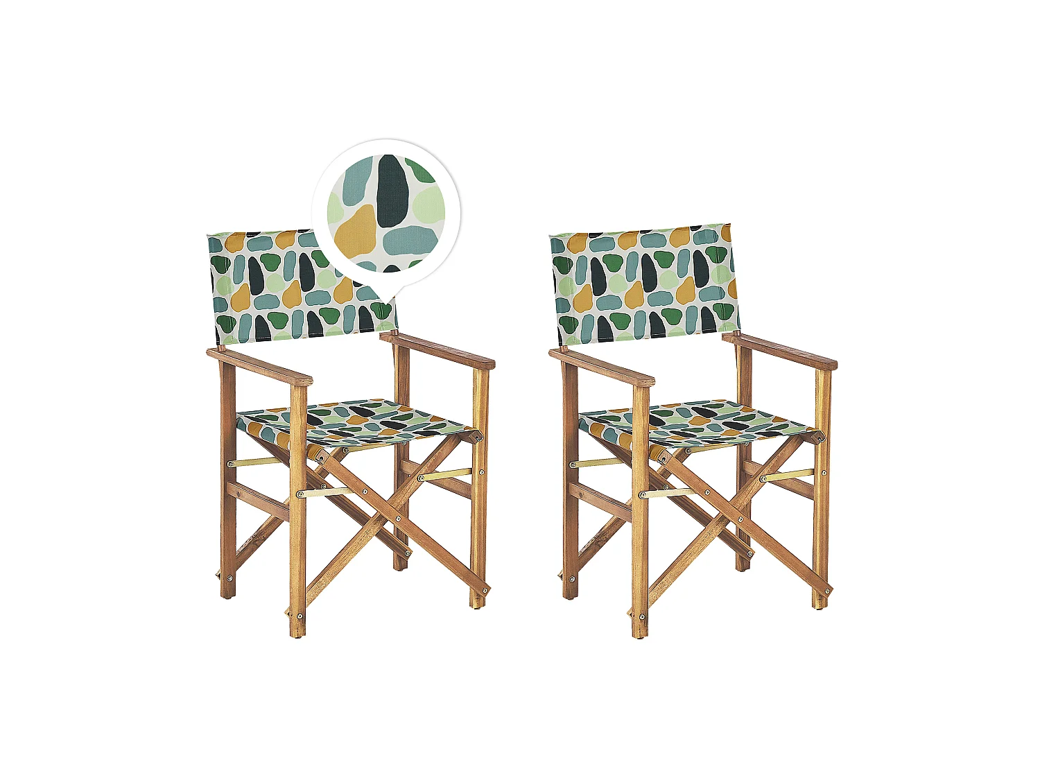 Lot de 2 chaises de jardin CINE Acacia Multicolore