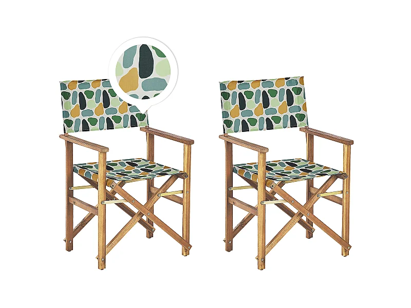 Set van 2 tuinstoelen CINE Acaciahout Multicolor