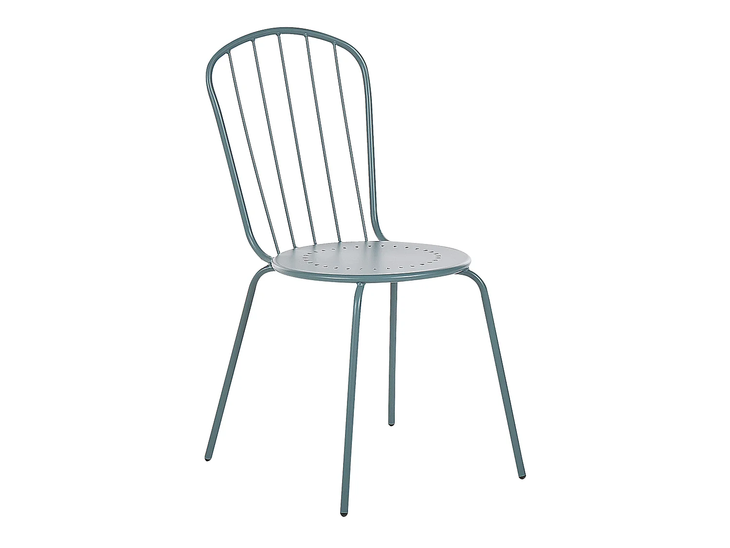 Zestaw 4 krzeseł ogrodowych CALVI Metal Błękitny