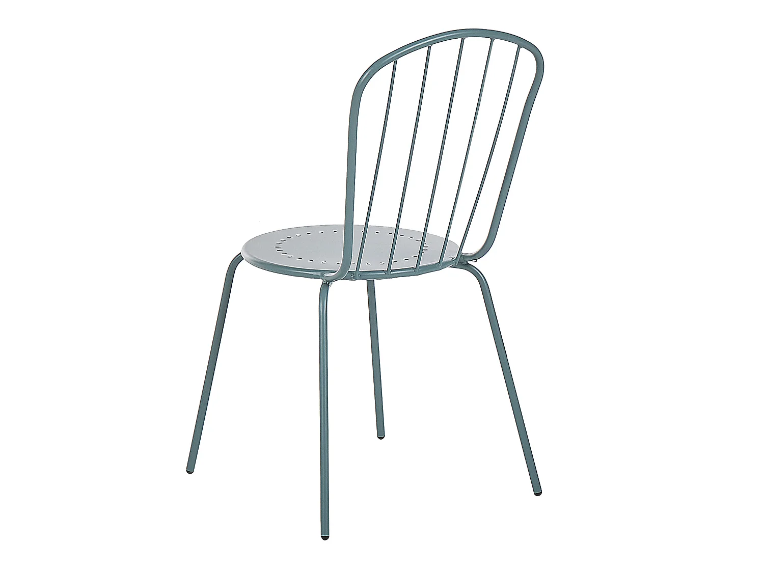 Zestaw 4 krzeseł ogrodowych CALVI Metal Błękitny