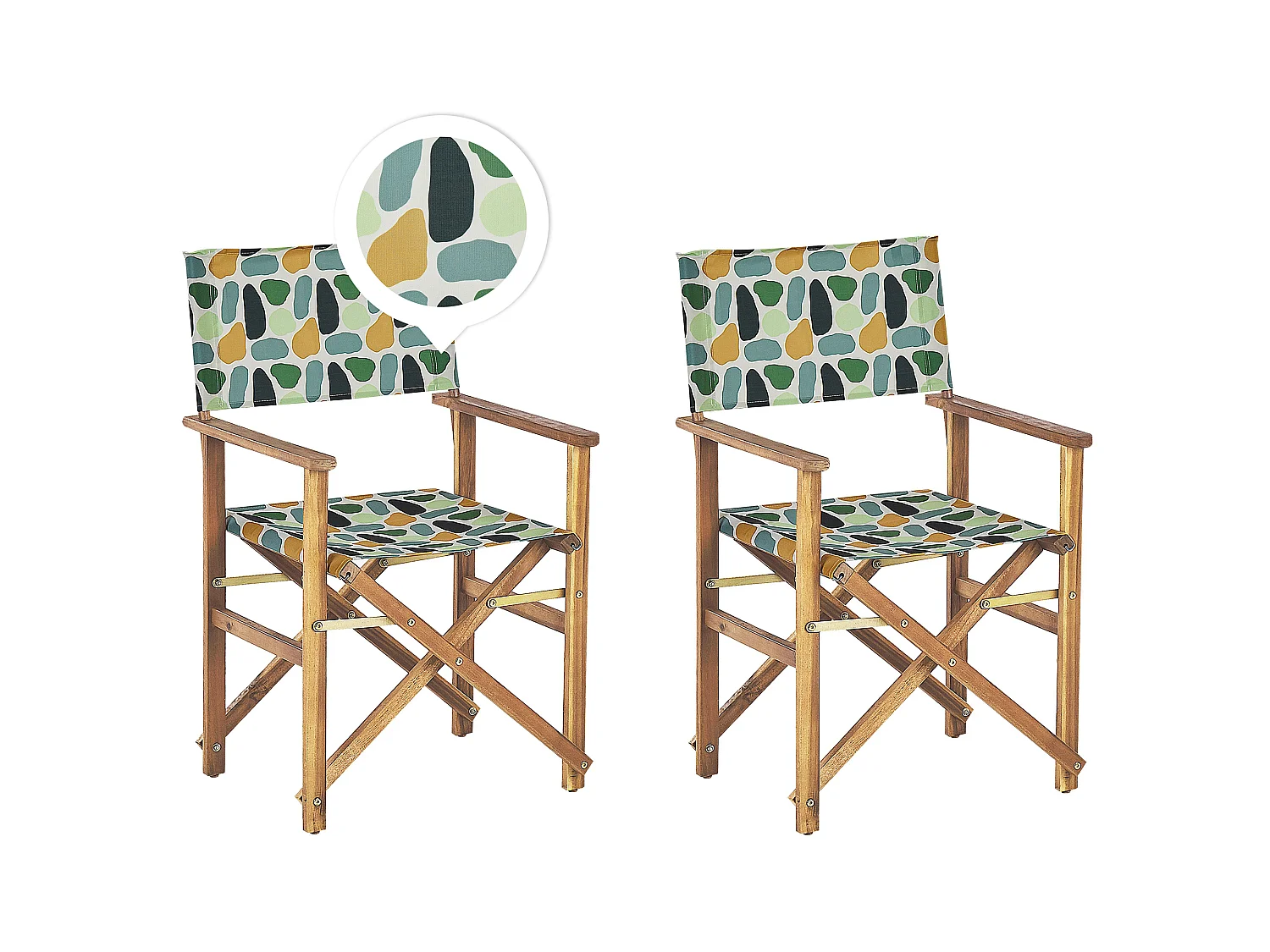 Lot de 2 chaises de jardin CINE Acacia Multicolore