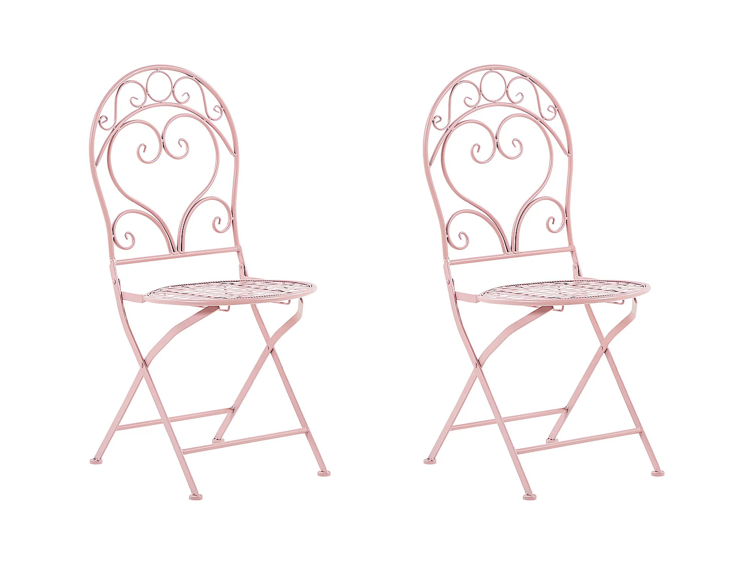Lot de 2 chaises de jardin ALBINIA Métal Rose