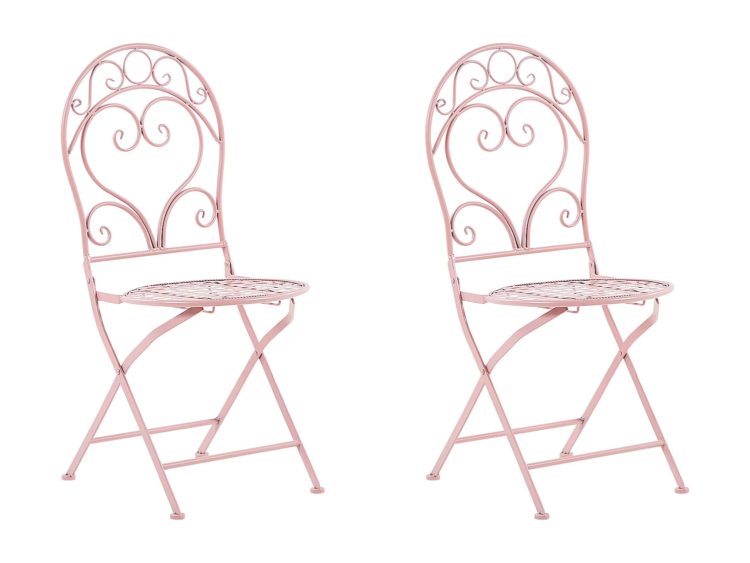 Lot de 2 chaises de jardin ALBINIA Métal Rose
