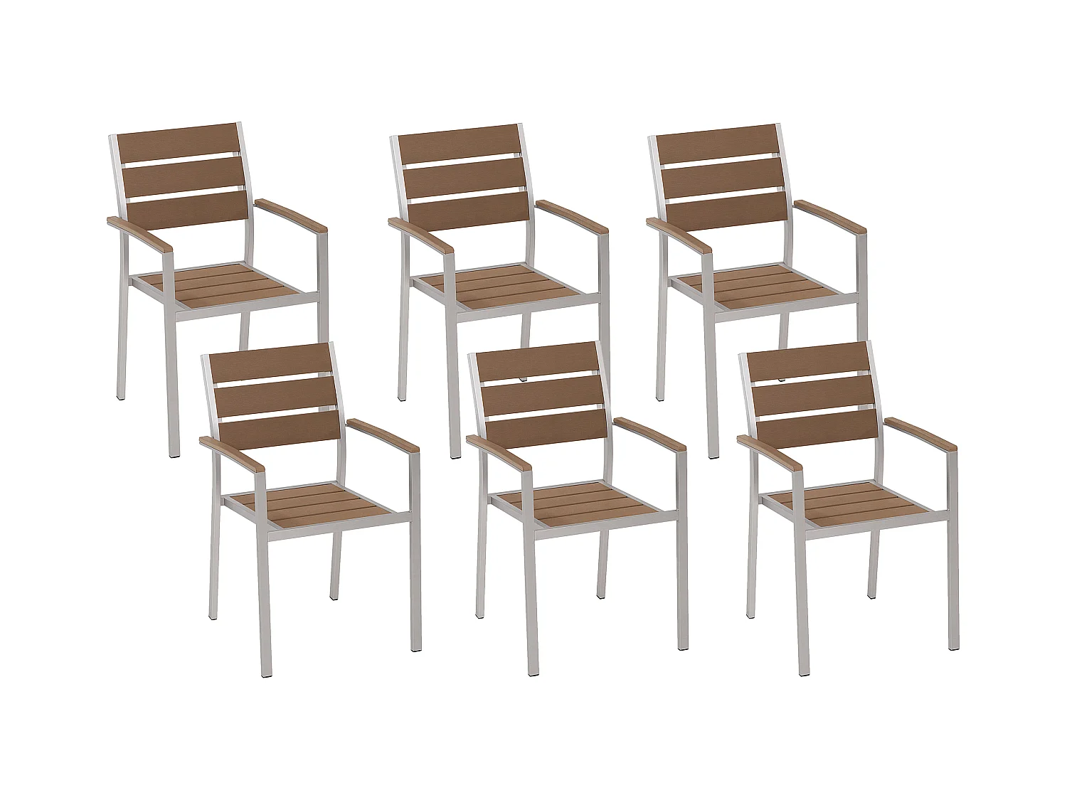 Lot de 6 chaises de jardin VERNIO Marron