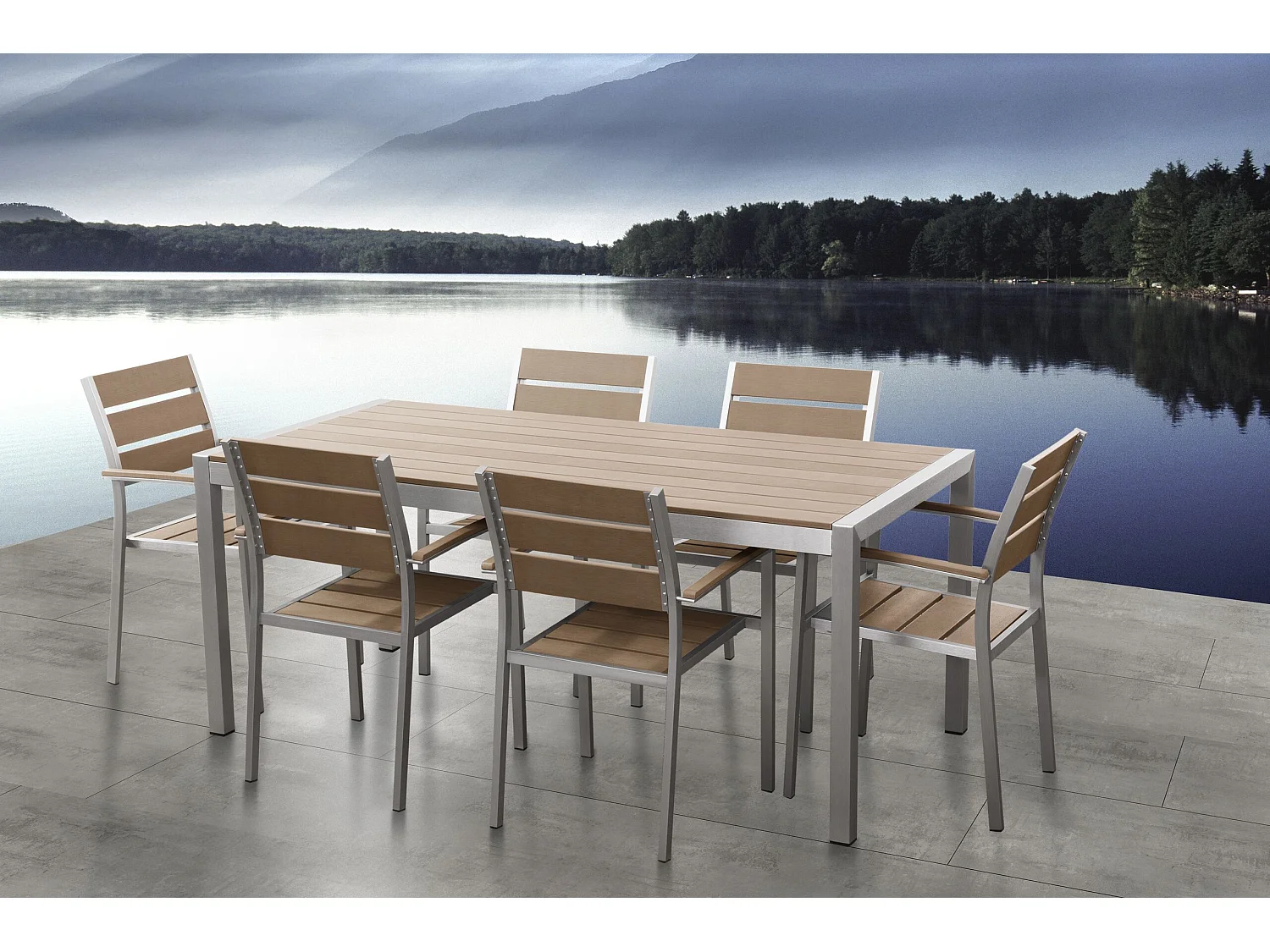 Lot de 6 chaises de jardin VERNIO Marron