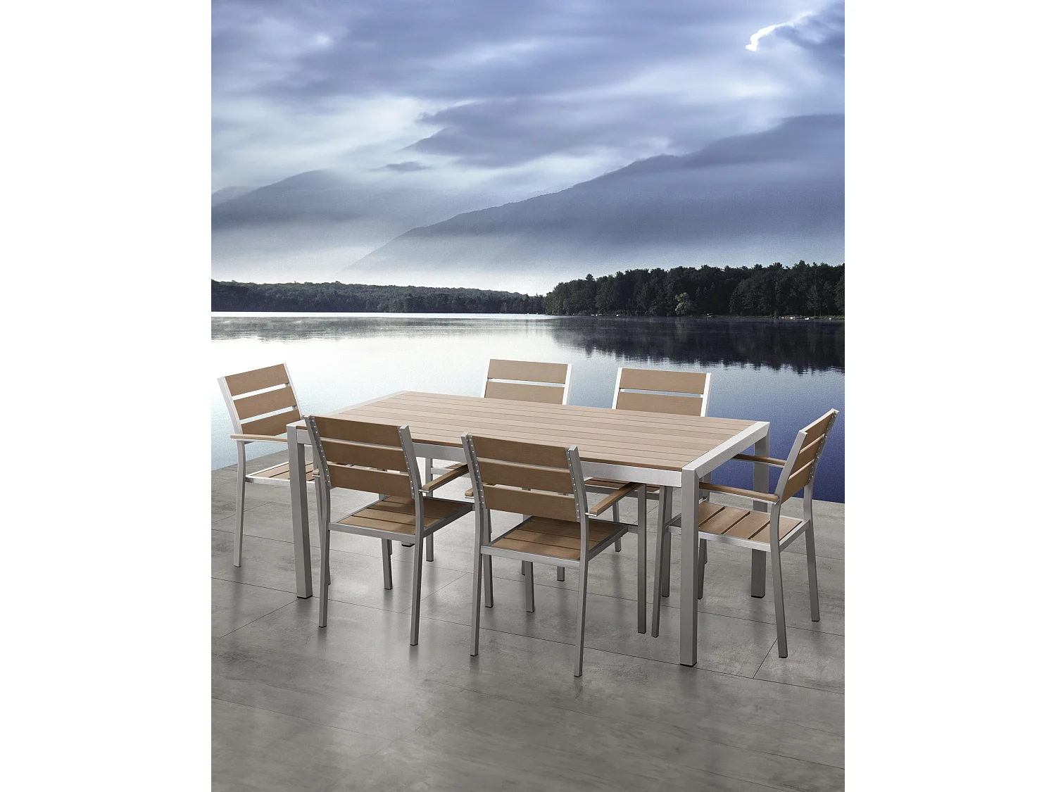 Set of 6 Garden Chairs VERNIO Brown