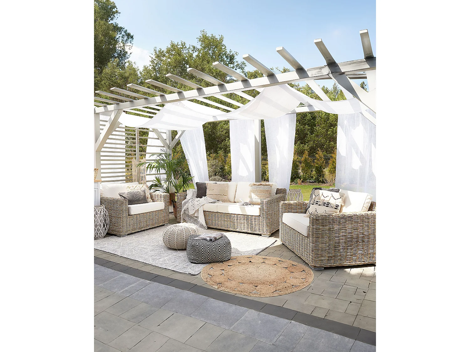 Conjunto de 2 sillones de jardín ARDEA Ratán Marrón claro