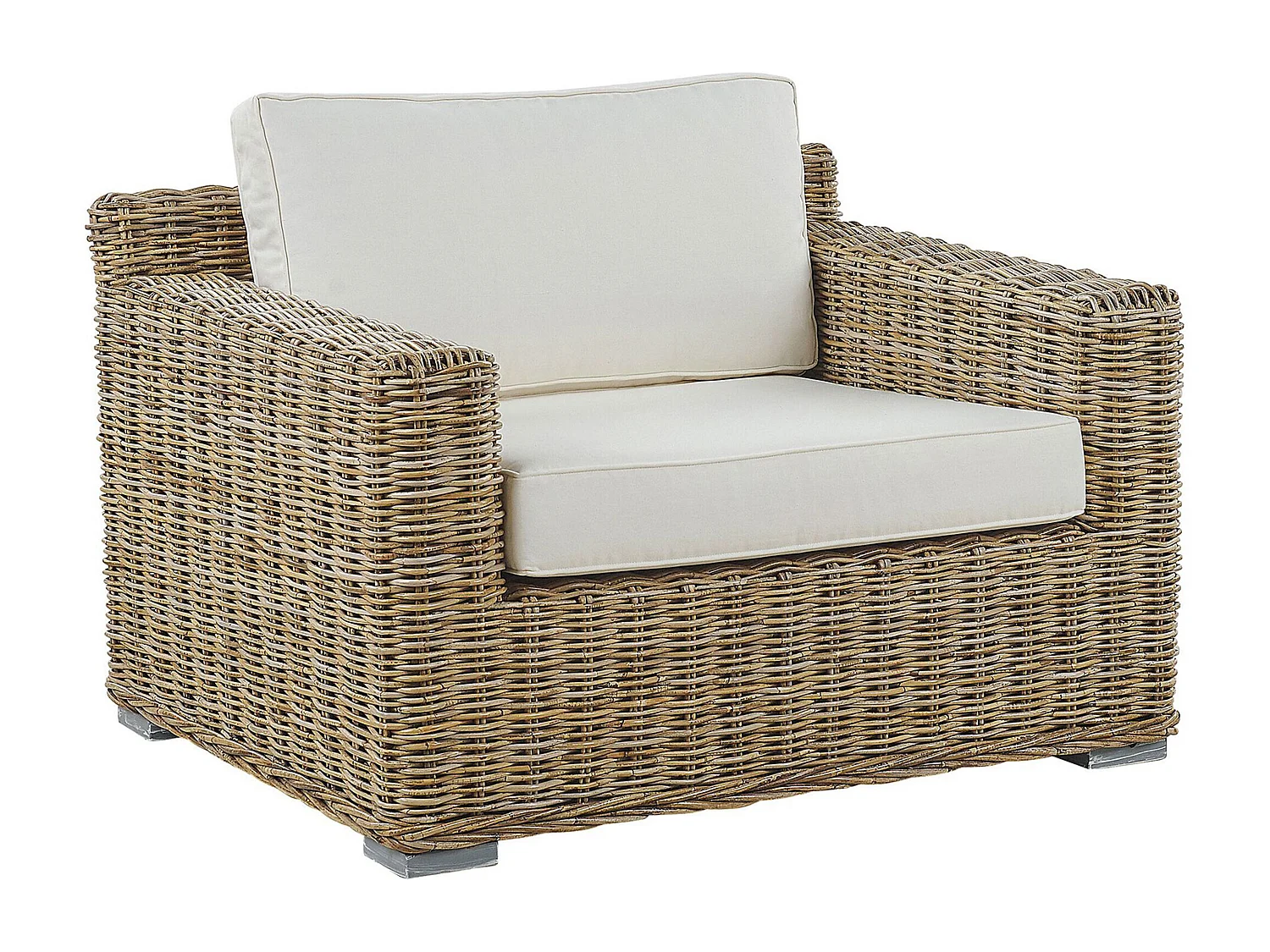 Ensemble de 2 fauteuils de jardin ARDEA Rotin Marron clair