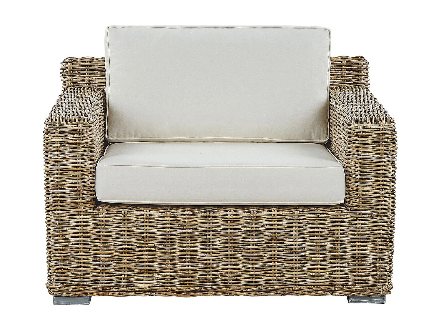 Conjunto de 2 sillones de jardín ARDEA Ratán Marrón claro