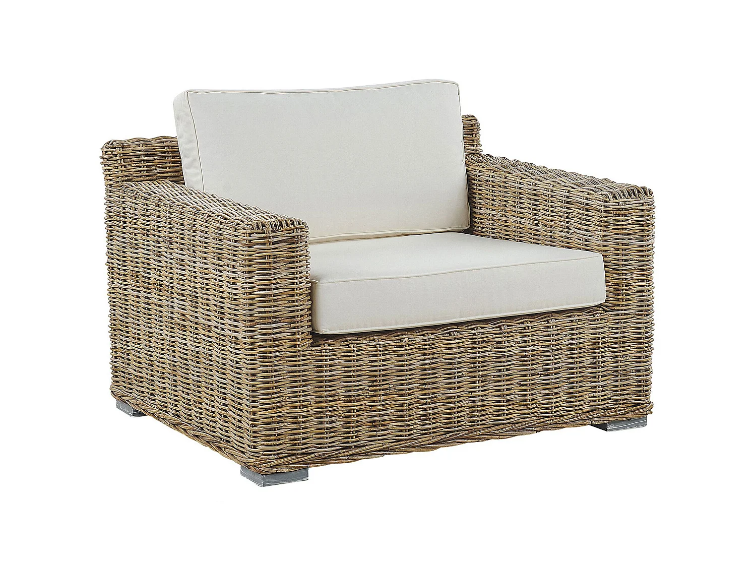 Set van 2 tuinfauteuils ARDEA Rotan Lichtbruin