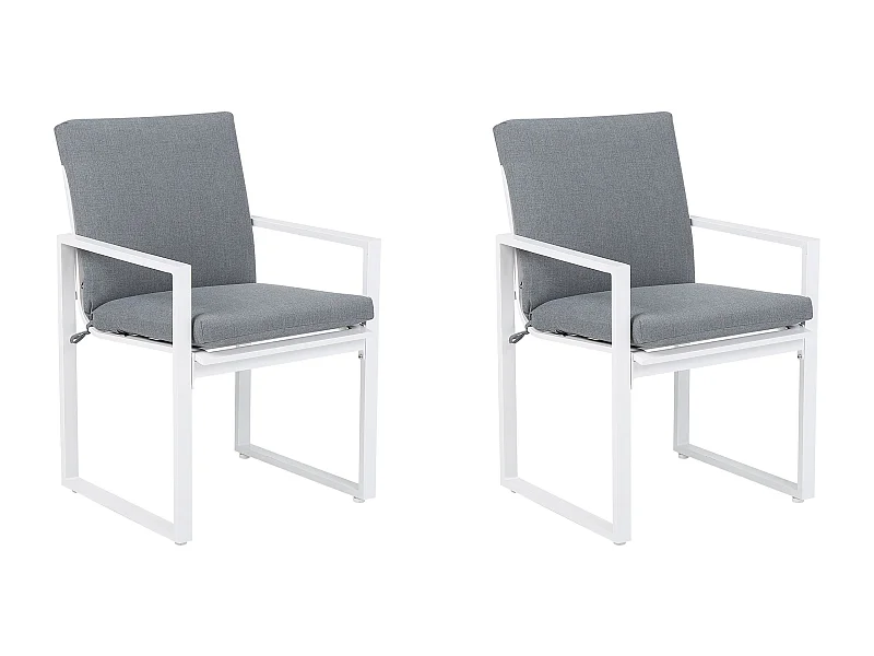 Set van 2 stoelen met zitkussen PANCOLE Stof Grijs