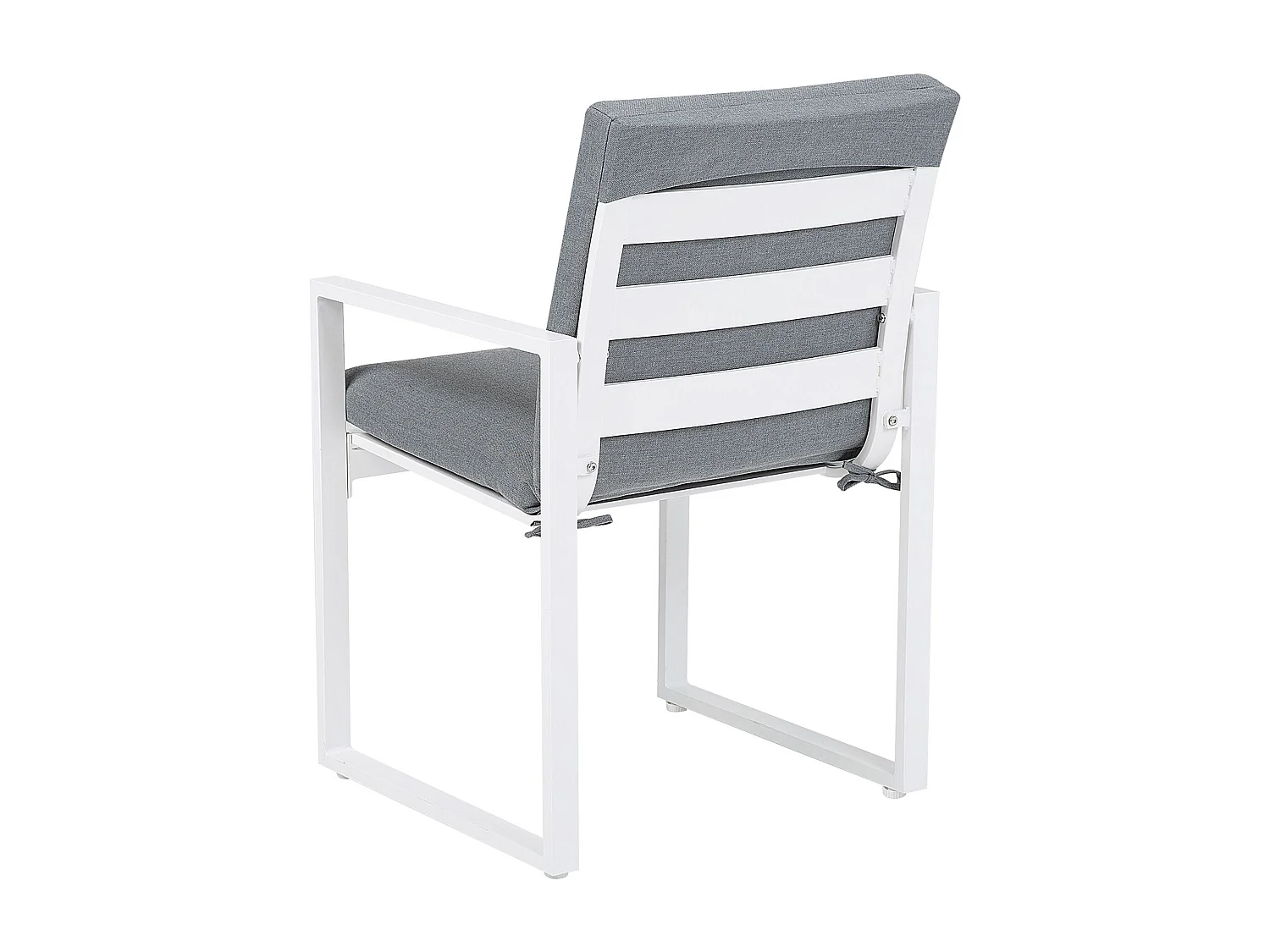 Lot de 2 chaises de jardin avec coussins PANCOLE Tissu Gris