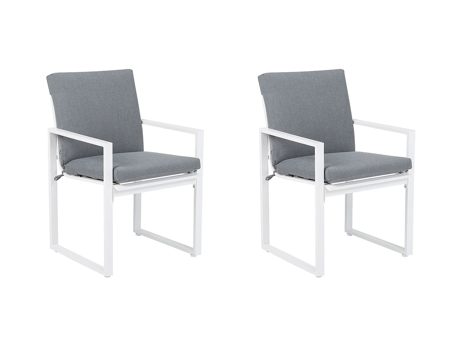 Lot de 2 chaises de jardin avec coussins PANCOLE Tissu Gris