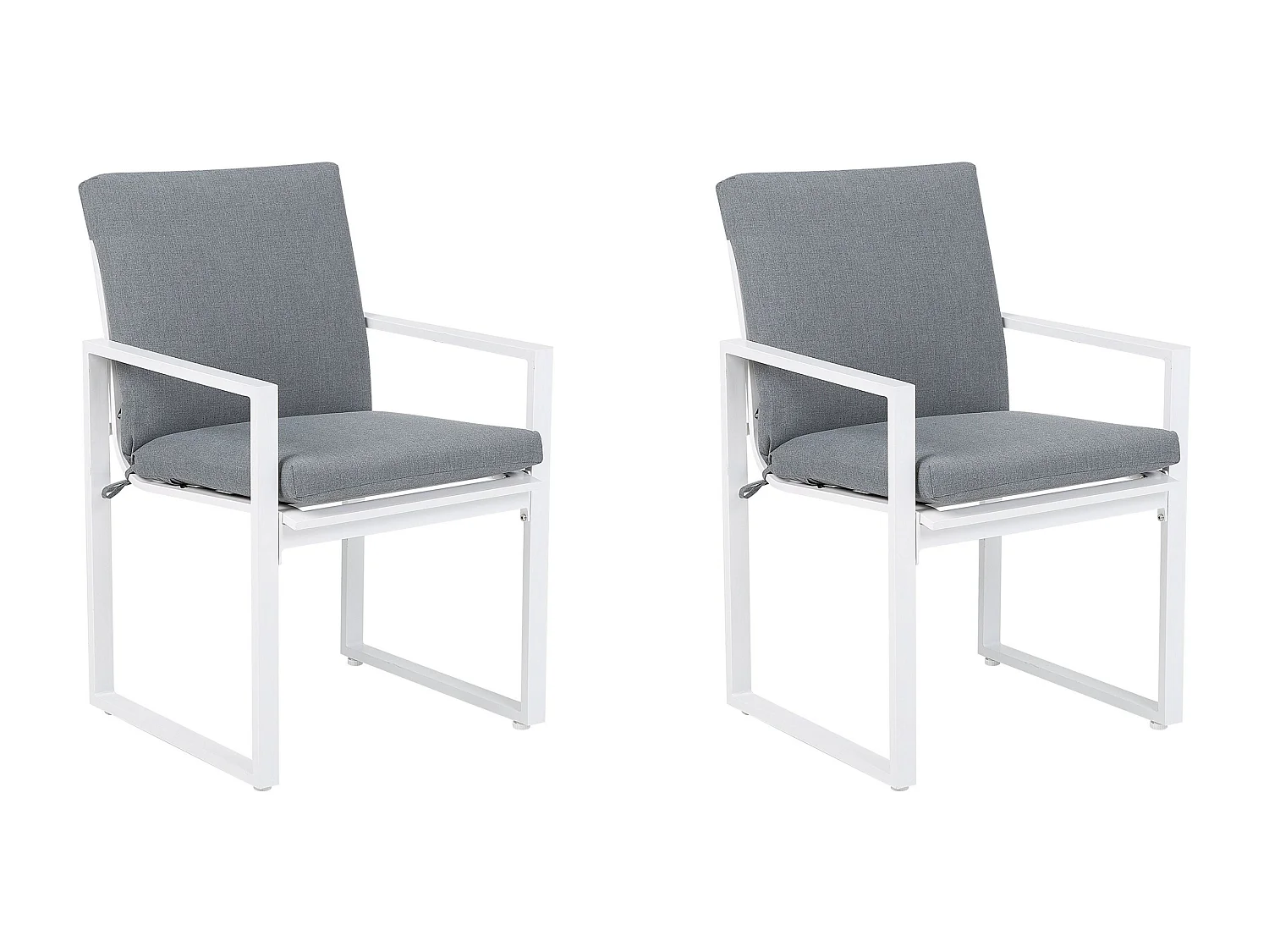 Lot de 2 chaises de jardin avec coussins PANCOLE Tissu Gris