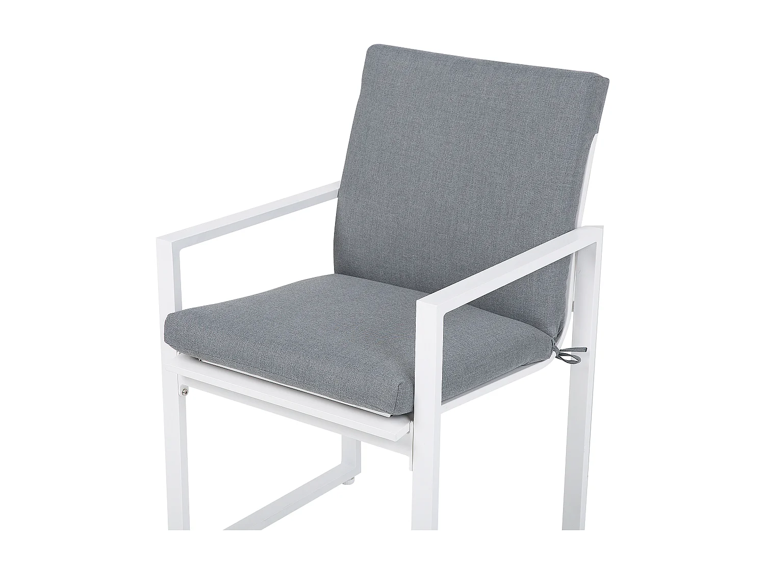Lot de 2 chaises de jardin avec coussins PANCOLE Tissu Gris