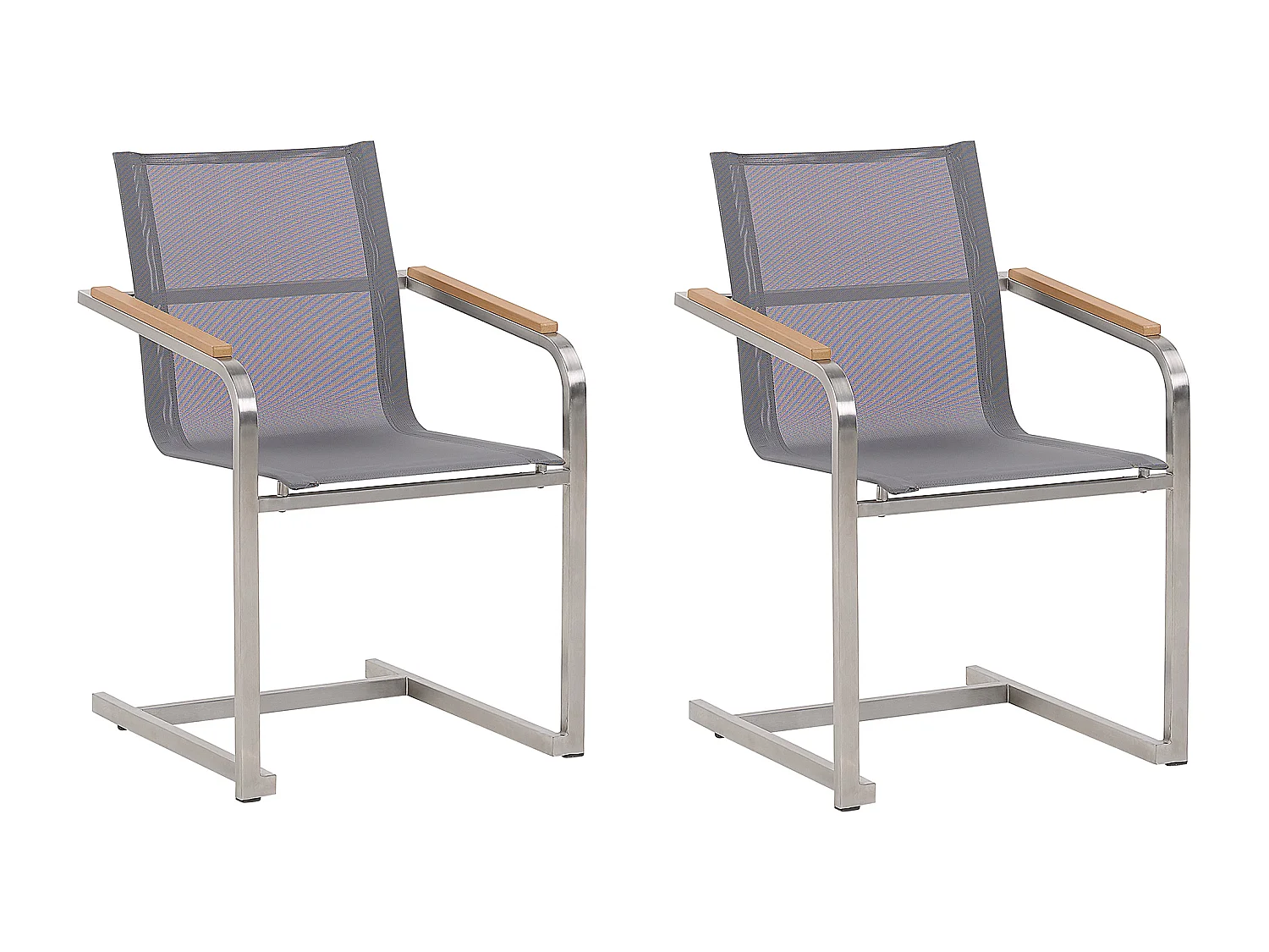 Lot de 2 chaises de jardin COSOLETO Acier inox Gris