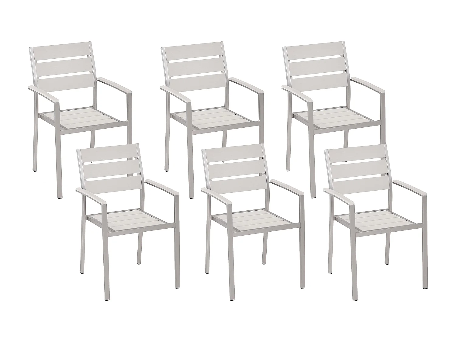 Lot de 6 chaises de jardin VERNIO Blanc