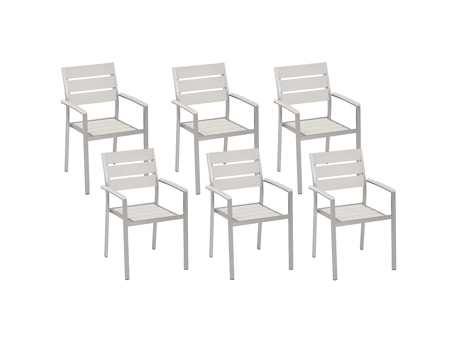 Set of 6 Garden Chairs VERNIO White