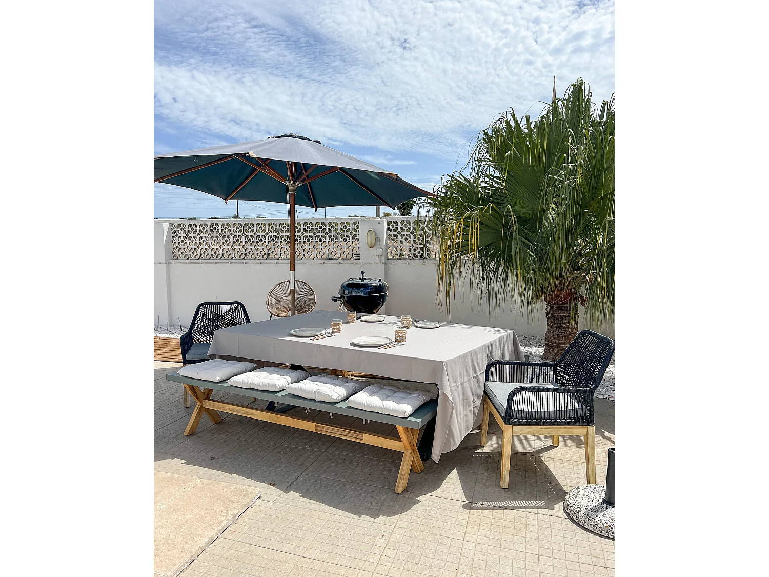 Gartenbank OLBIA 200 cm Beton Grau