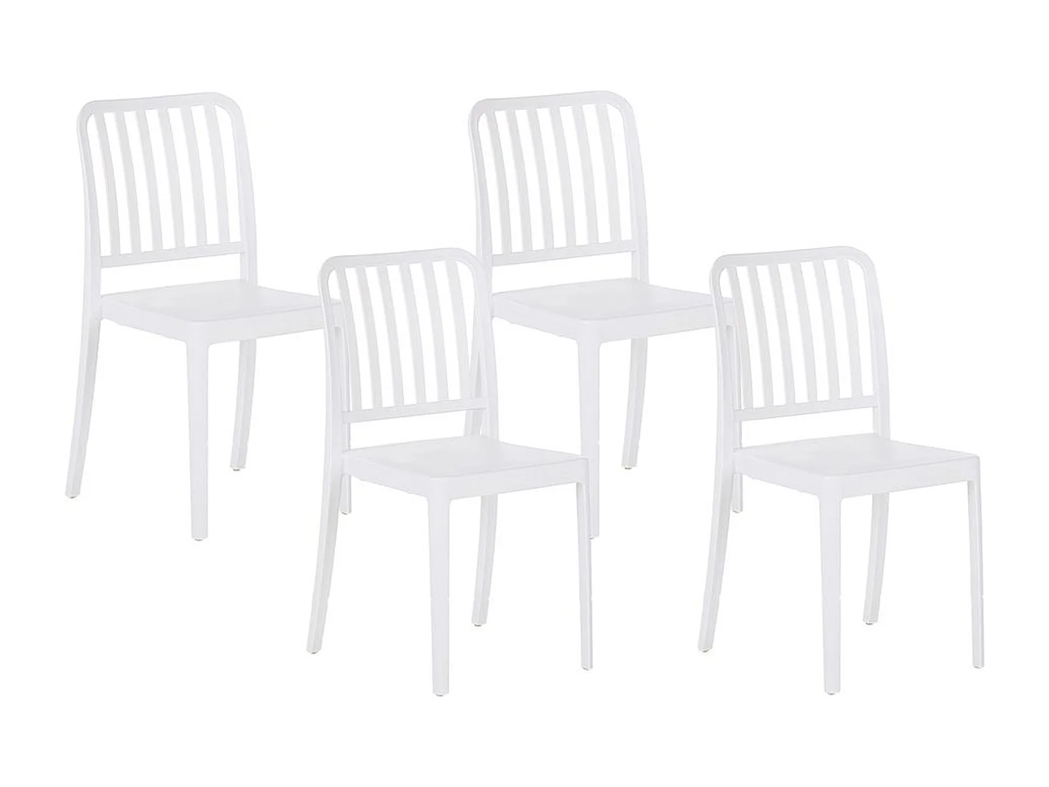 Lot de 4 chaises de jardin SERSALE Matière synthétique Blanc