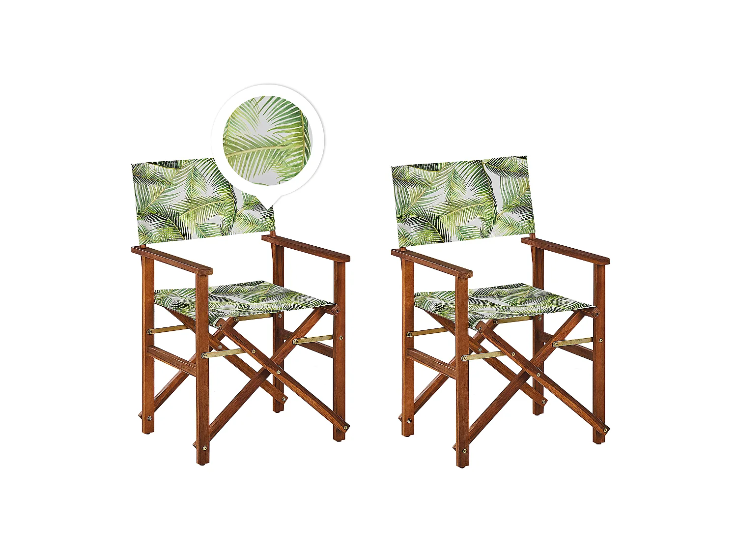 Lot de 2 chaises de jardin CINE Acacia Vert clair