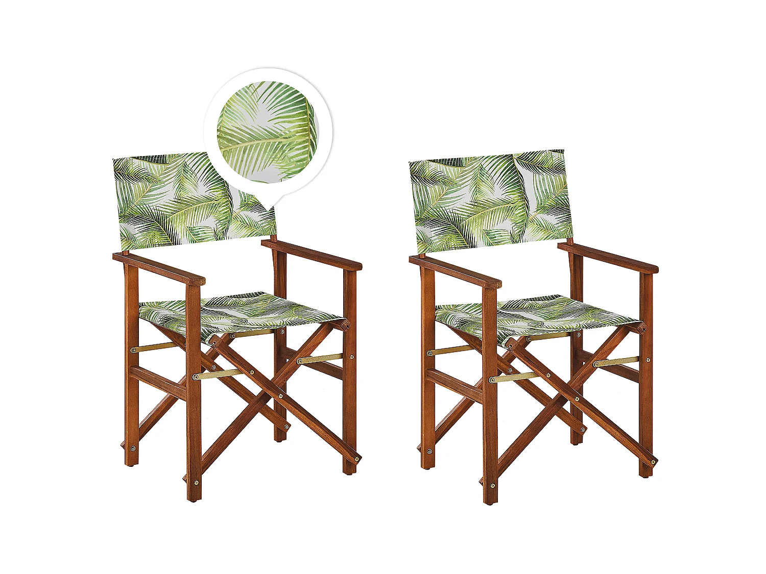 Lot de 2 chaises de jardin CINE Acacia Vert clair