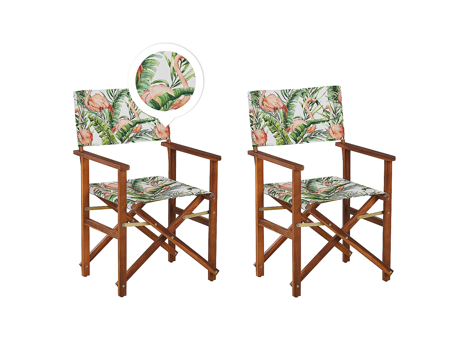 Lot de 2 chaises de jardin CINE Acacia Marron foncé