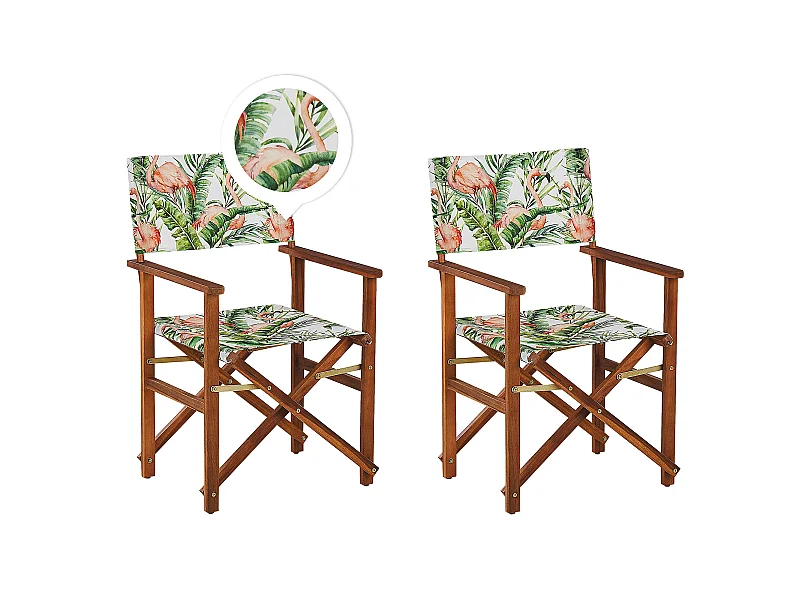 Lot de 2 chaises de jardin CINE Acacia Marron foncé