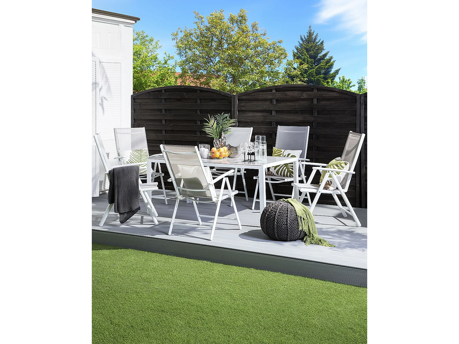 Set van 6 tuinstoelen CATANIA Metaal Grijs