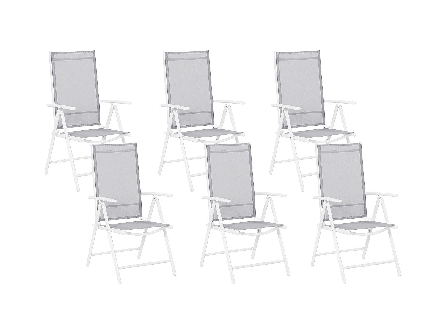 Lot de 6 chaises de jardin CATANIA Métal Gris