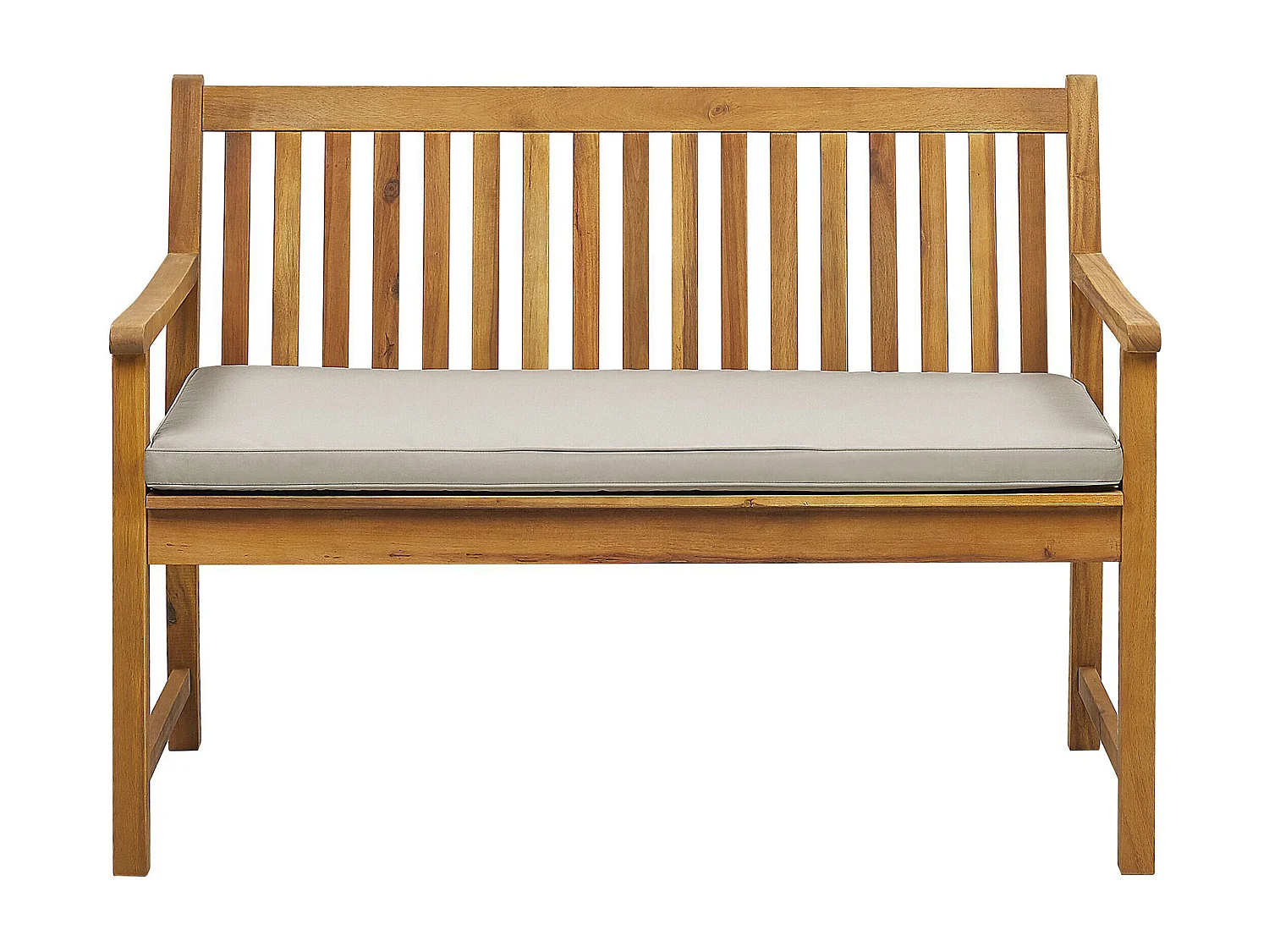 Banc avec coussin d\'assise VIVARA 120 cm Bois d\'acacia certifié Beige