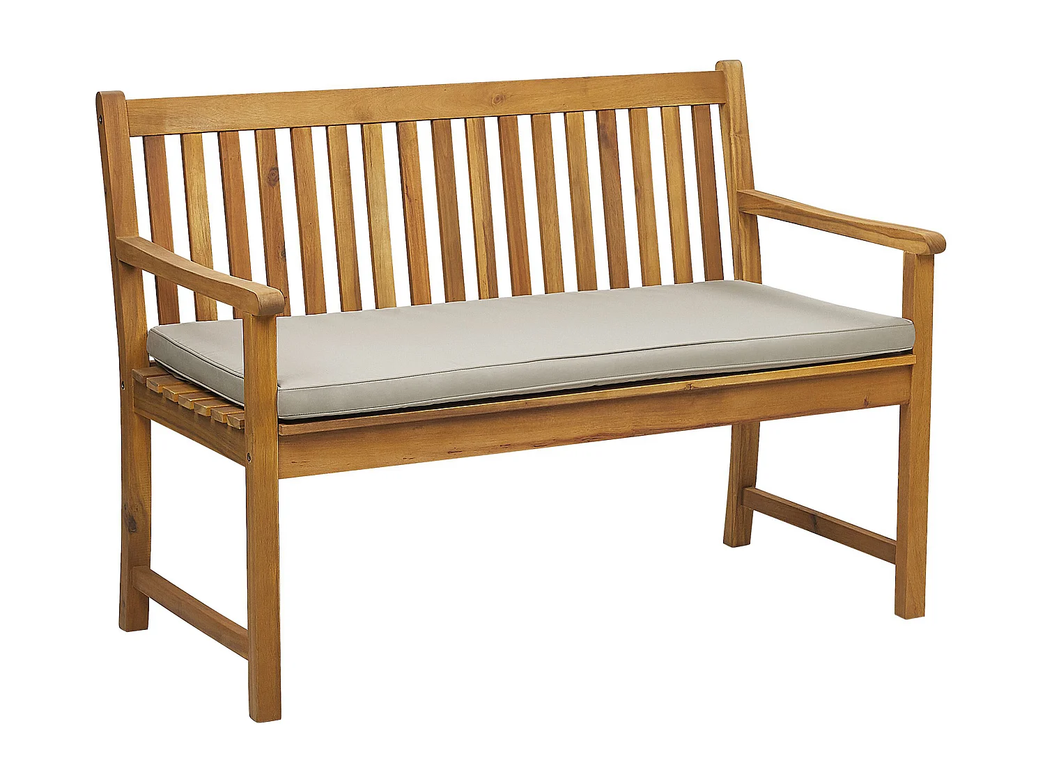 Banc avec coussin d\'assise VIVARA 120 cm Bois d\'acacia certifié Beige