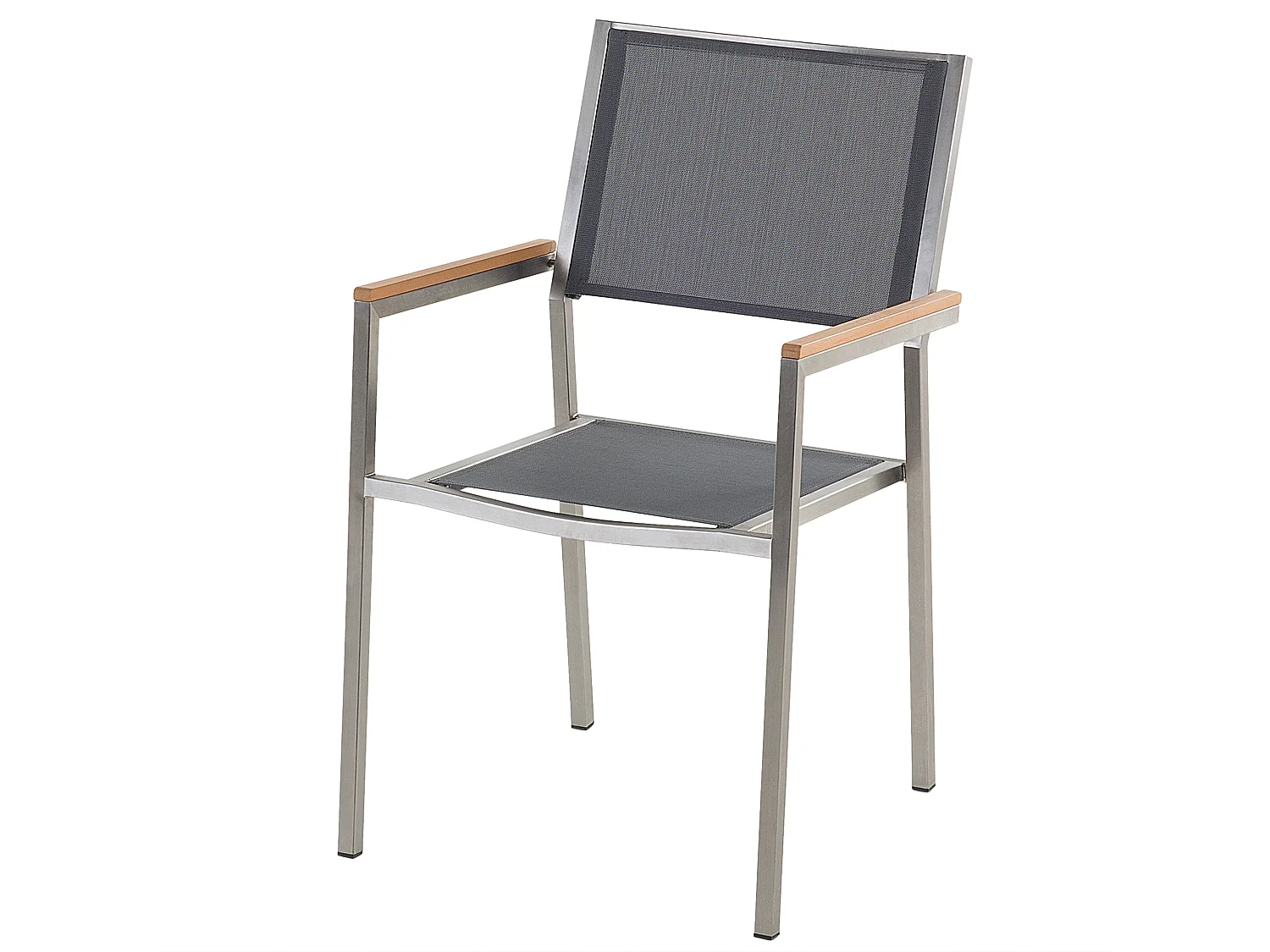 Lot de 4 chaises de jardin GROSSETO Acier inox Gris