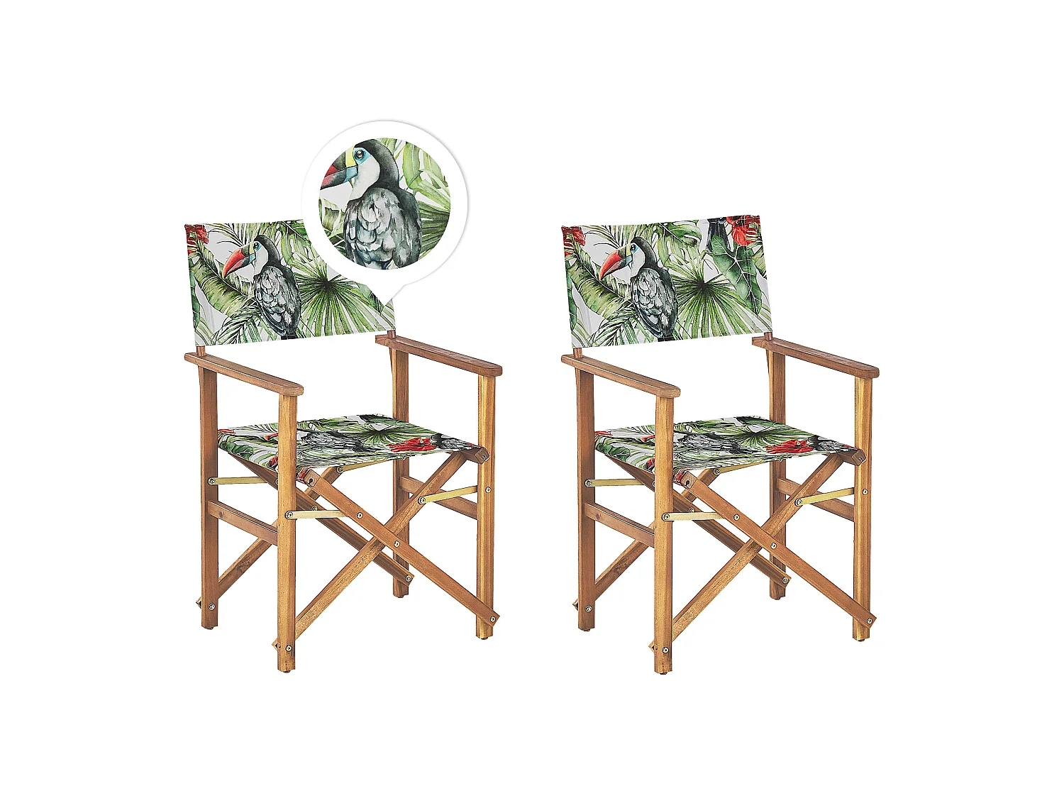 Lot de 2 chaises de jardin CINE Acacia Vert