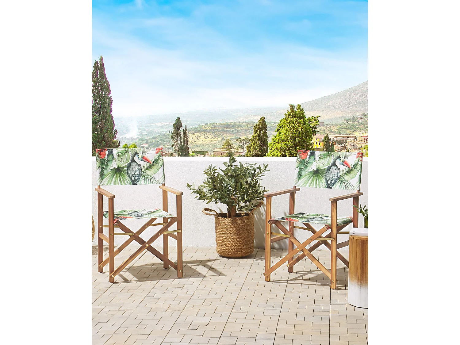 Lot de 2 chaises de jardin CINE Acacia Vert